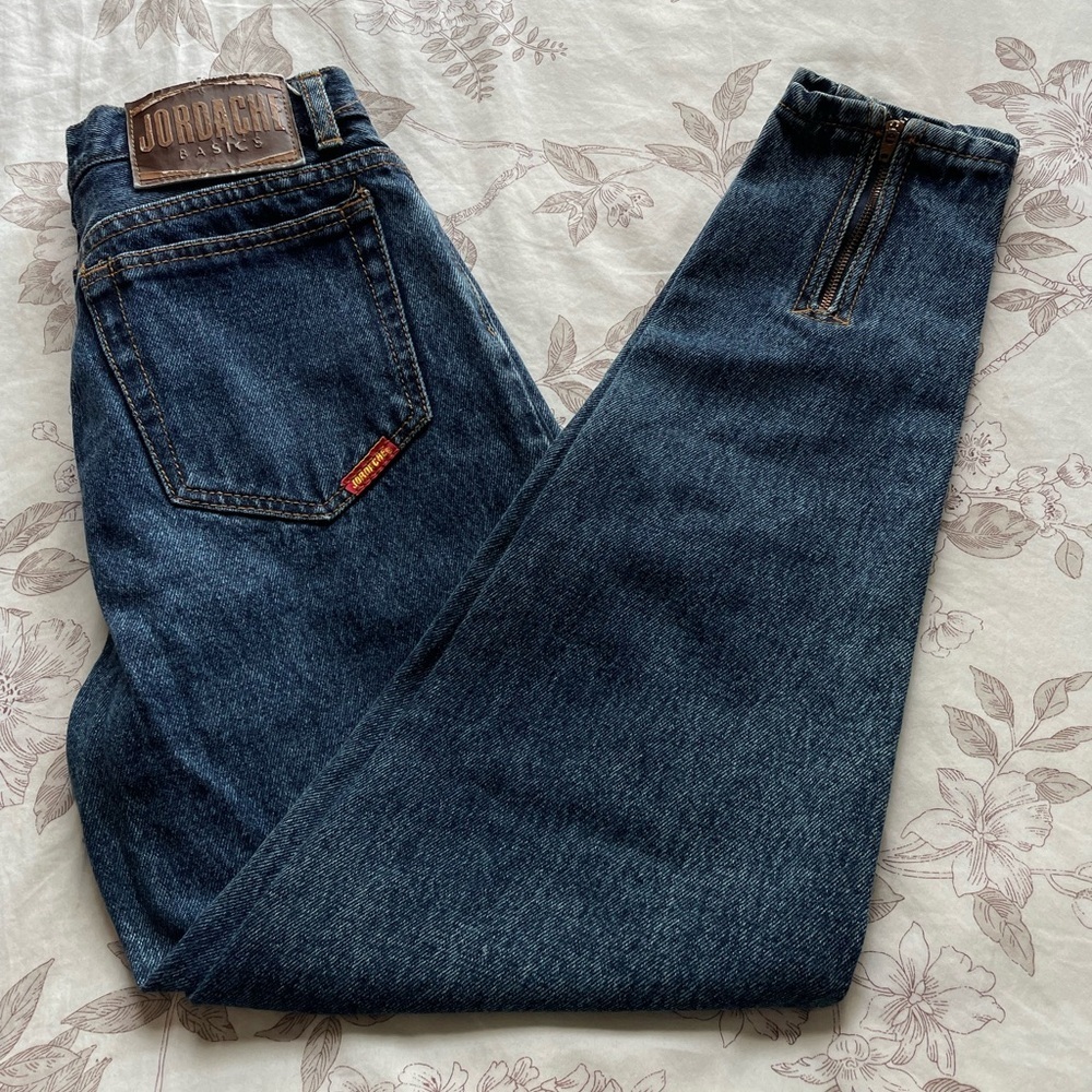 Jordache Basics Vintage 80s‎ 90s High Rise Mom Relaxed Jeans 2 Zip Ankle Retro